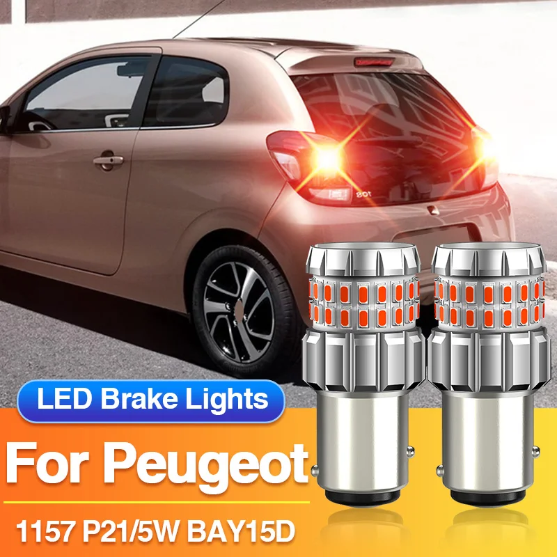 2PCS P21/5W Red LED Brake Light 1157 BAY15D Stop Tail Lamp for Peugeot Partner MPV Van 5,G/Box Body MPV/Traveller Bus V, Canbus