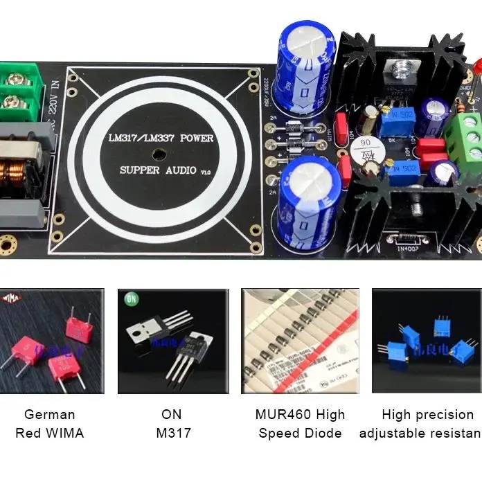 LM317/LM337 trasformatore uscita tensione regolabile Kit circuito stabilizzatore fai da te può installare il trasformatore ad anello sigillato Talema