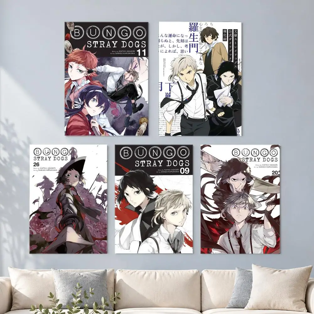 anime Bungo Stray Dogs Poster HD Poster Printing Self Adhesive Poster for Living Room Bedrooms Home Decor Gift