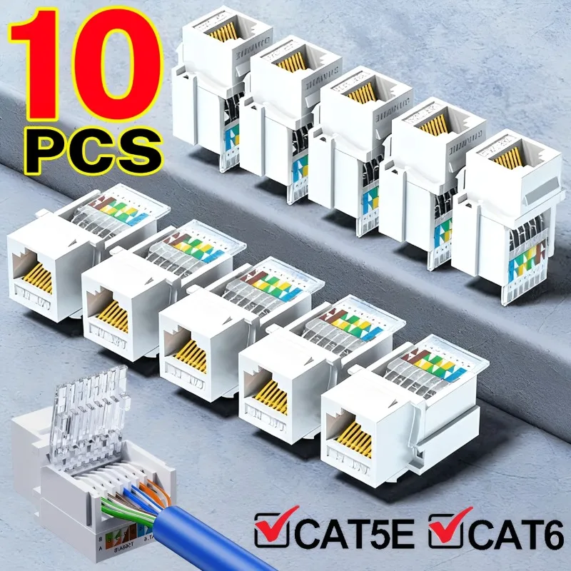 1/5/10PCS CAT6/CAT5e UTP Network Module Tool-free RJ45 Connector Information Socket Computer Outlet Cable Adapter Keystone Jack