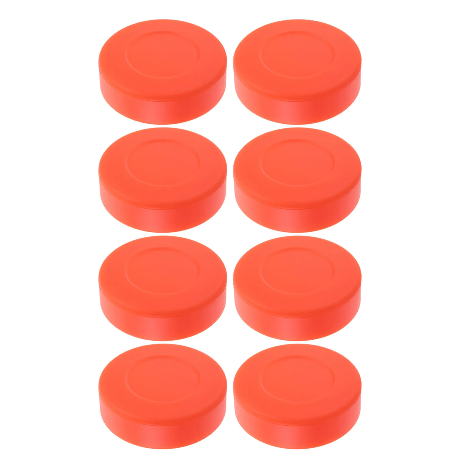 8Pcs Lightweight Orange Plastic Hockey Pucks Matte Surface Weather-Resistant for Ice Hockey Practice Indoor Outdoor Games Youth