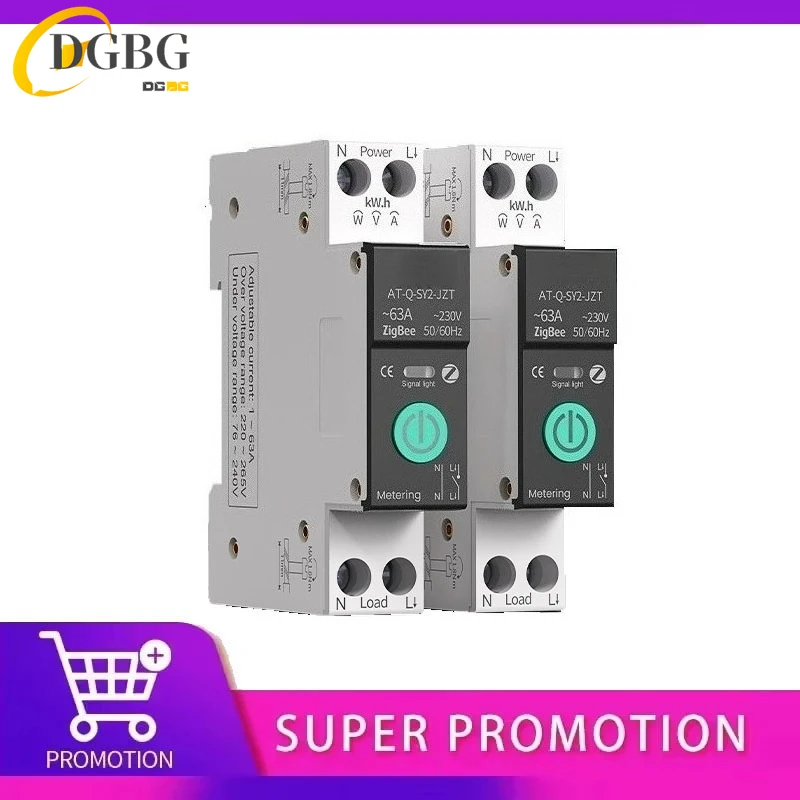 WiFi/ZigBee MCB Smart Circuit Breaker Over Current Under Voltage Protection Power Metering 1-63A Remote Control Switch