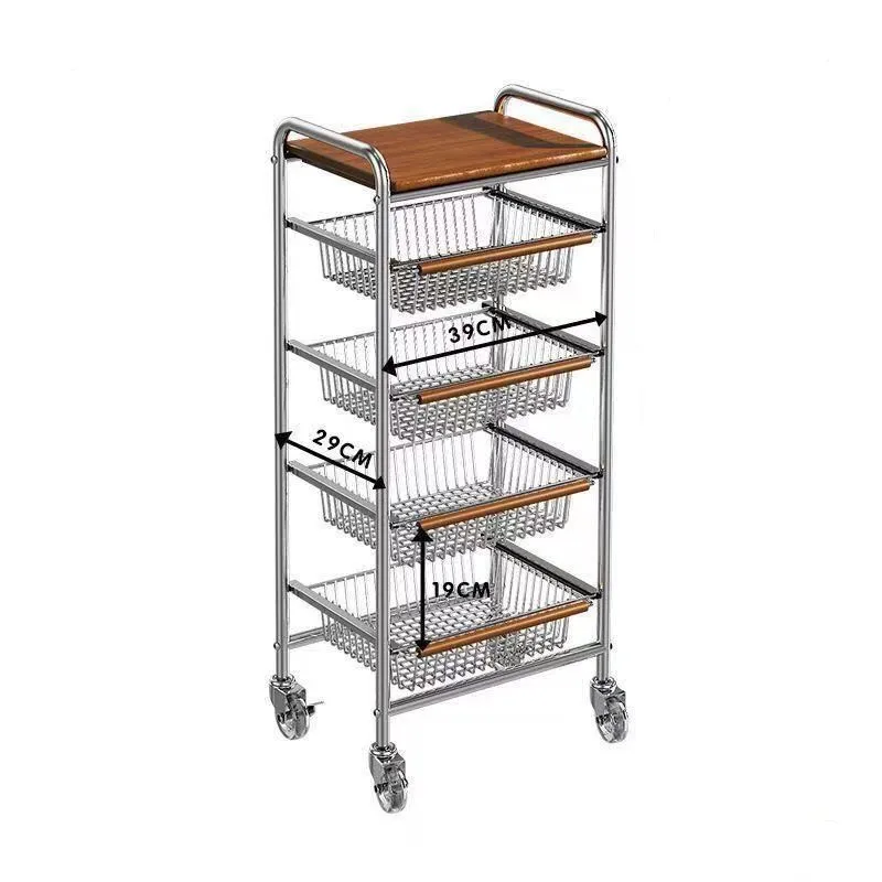 

Medieval trolley living room snack rack floor removable kitchen fruit and vegetable rack multi-layer household storage cabinet