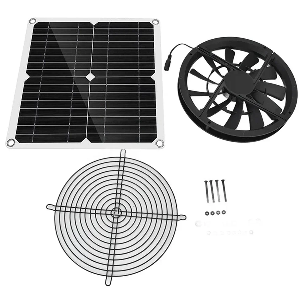 

Solar Panel Fan Kit Solar Greenhouse Waterproof Circular Ventilation 100W Waterproof Solar Panel Powered Exhaust Fan Kit