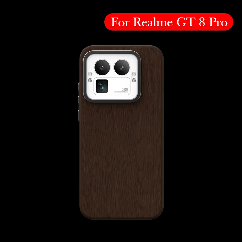 

Чехол для Realme GT 8 Pro, задняя крышка с деревянной подушкой безопасности из волокна для Realme GT 8 PRO