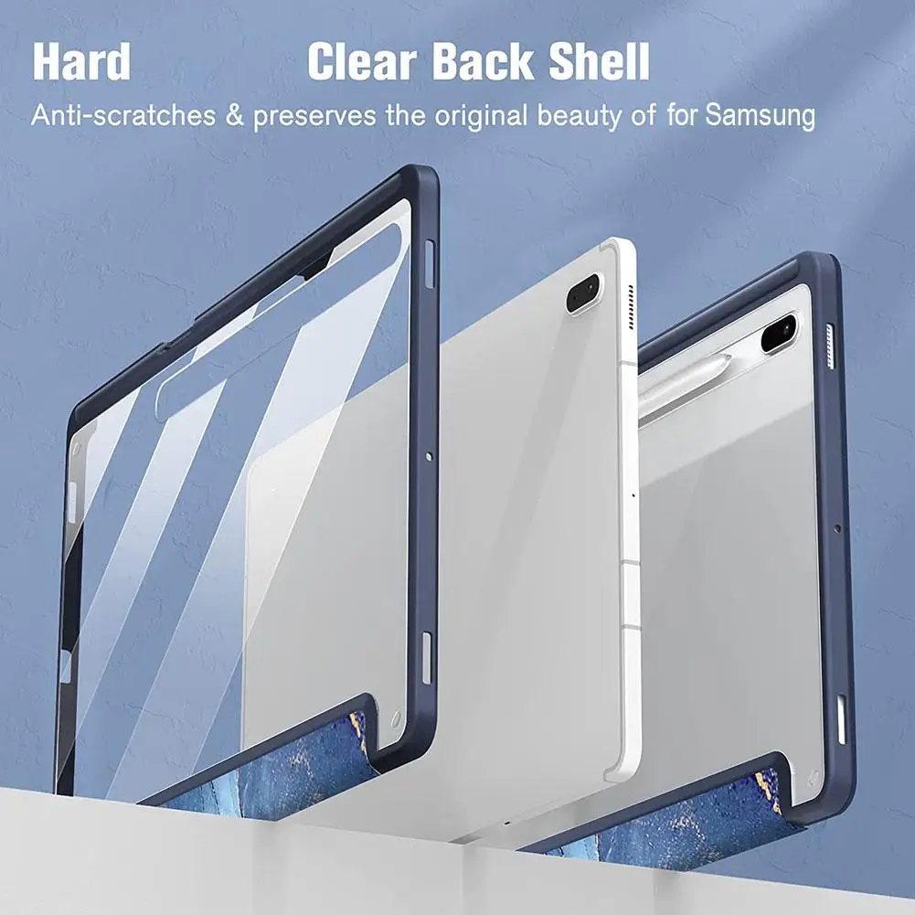   حافظة حماية للكمبيوتر اللوحي مقاس 11 بوصة لهاتف سامسونج جالاكسي تاب S11 مع فتحة قلم أكريليك مضادة للانحناء وحامل قابل للطي من السيليكون بظهر ناعم