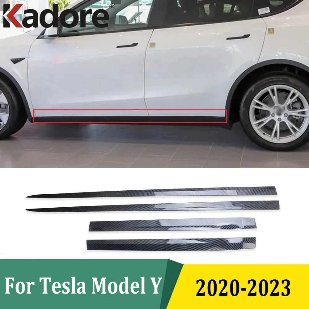 For Tesla Model Y 2020 2021 2022 2023 Side Door Body Molding Line Cover Trim Protector Decoration Exterior Car Accessories