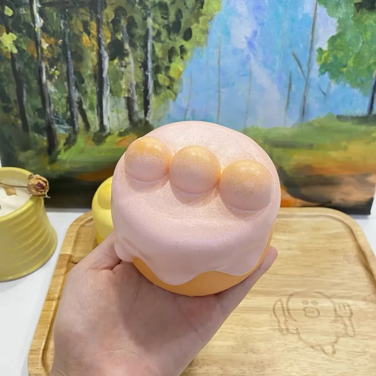 Squishy Mochi Cake Sojamelk Squeeze Food Stressbal Creatief Squishy Speelgoed Brood Bun Hand Ontspannen Verlichten Hersentraining