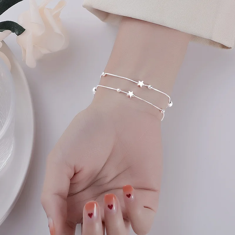 Double star bracelet female personality simple jewelry ins