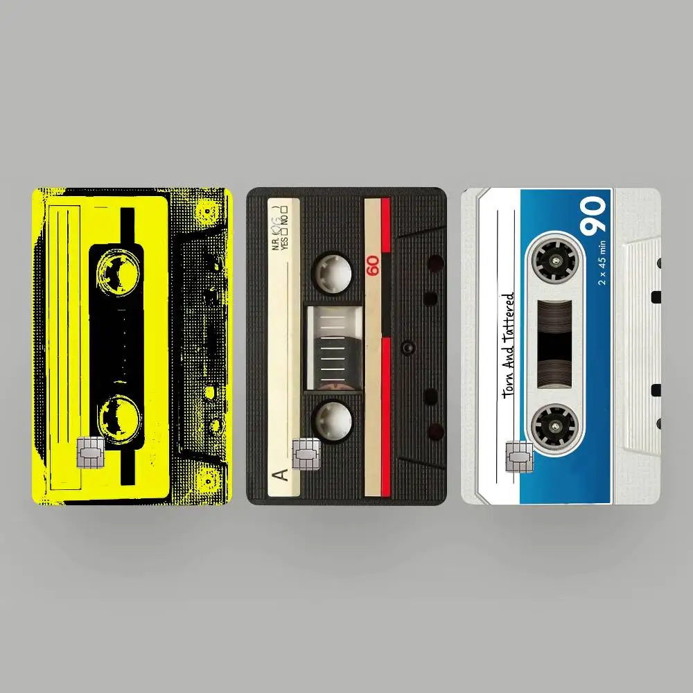 Funny Vintage Cassettes  Perfect Gift Ide merch  layout  Cover Credit Card Stickers   Distinctive design