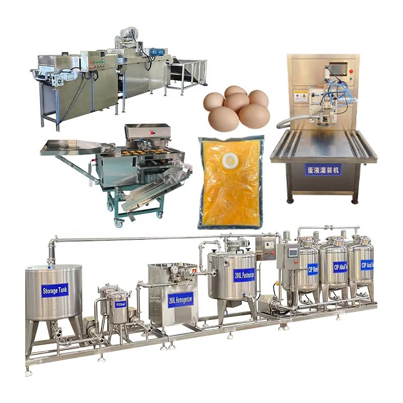 Machine à laver les œufs / Machine à casser les œufs / Ligne de traitement des œufs liquides pasteurisés personnalisée