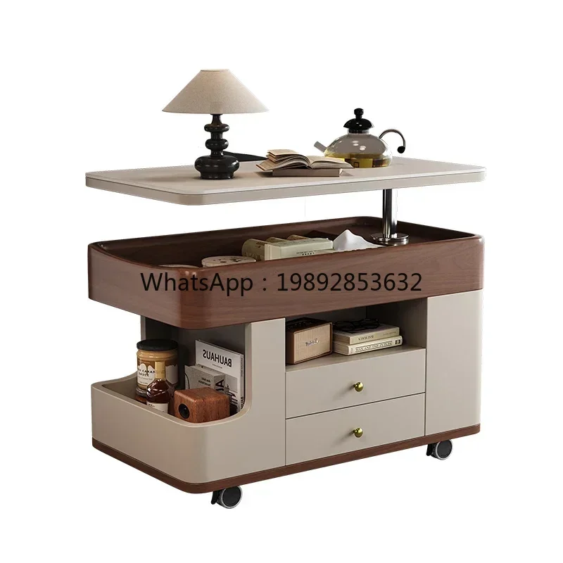 

Nordic trolley side table modern movable small coffee table light luxury simple living room sofa side cabinet