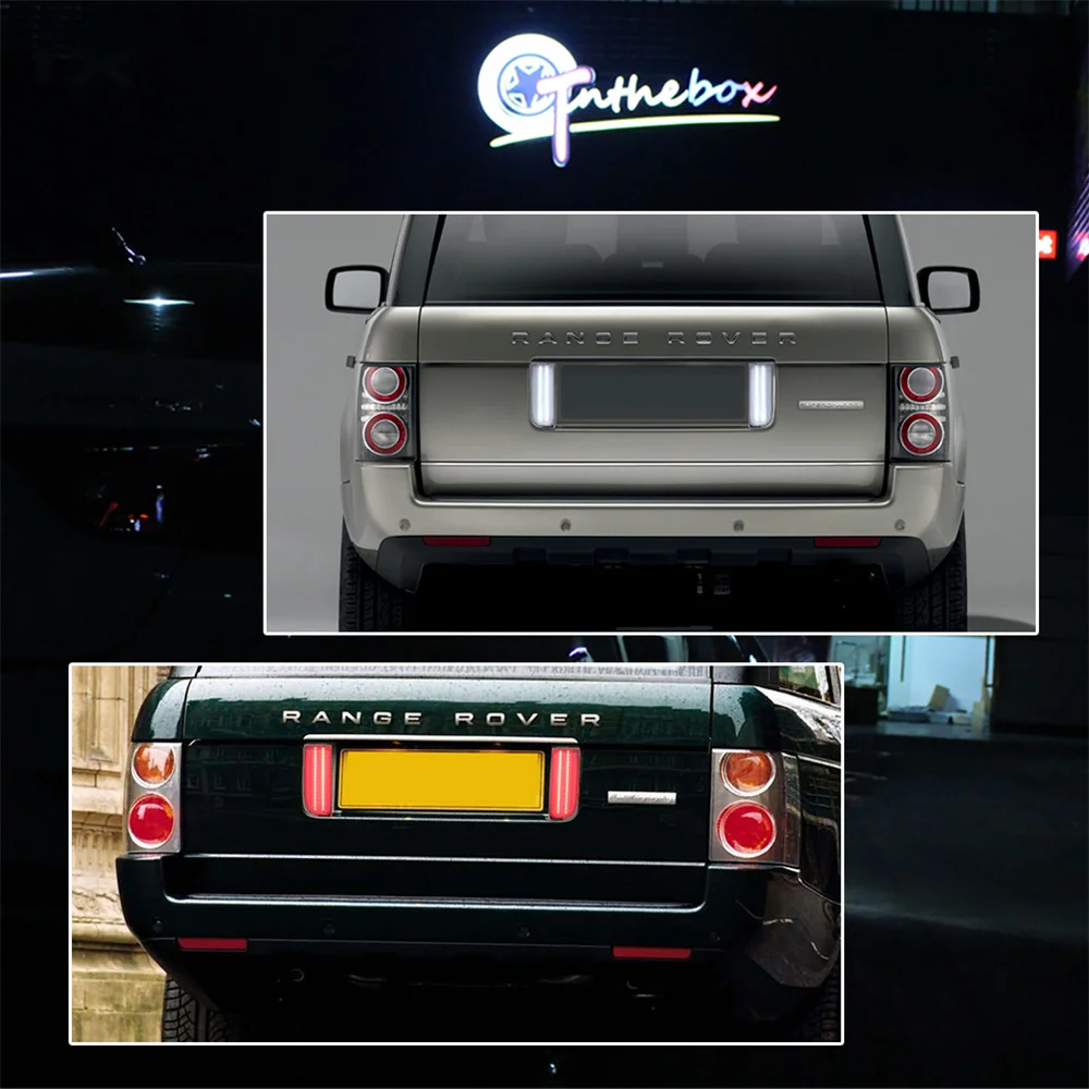 2pcs Car White LED Tailgate Backup Reverse Lights & Red Tail Lights Rear Fog Lighs For Land Rover Range Rover L322 2003-2012