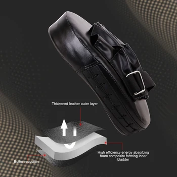 武道トレーニング用の湾曲したボクシングハンドターゲット、PUレザー、5本指のハンドターゲット、通気性のあるキックボクシングパッド、ボクシングフォーカスパッド