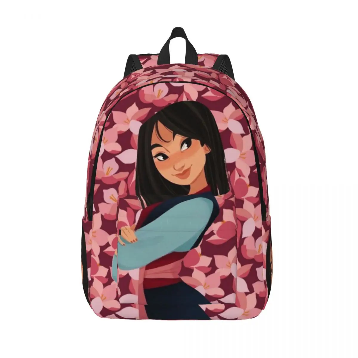 Custom 3D Printing Mulan Flowers Canvas Backpacks for Girls Boys College School Travel Bags Men Women Bookbag Fit 15 Inch Laptop