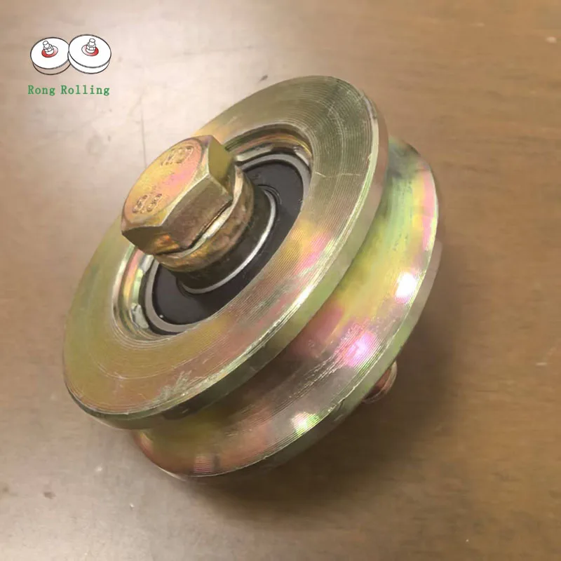2.5 Inch Diameter 58mm Sliding Gate Wire Rope Pulley Rollers Wheels with U-Groove And 6201RS Bearing Bore 12mm 2-Pack