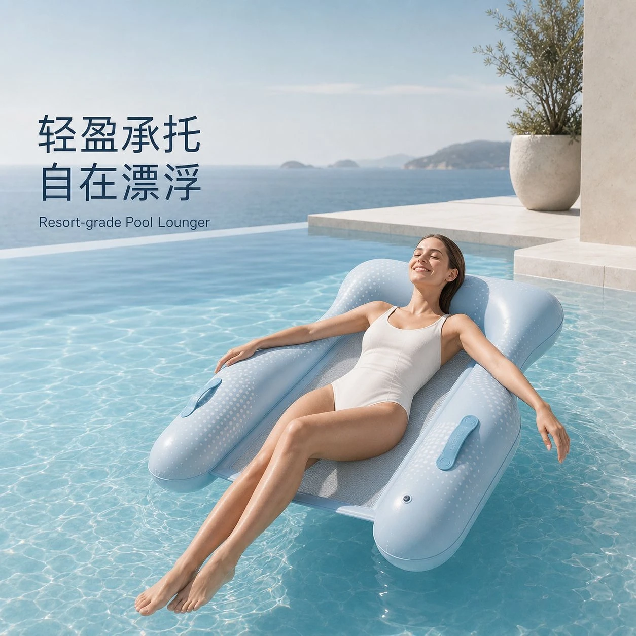 Inflatable floating row foldable mesh floating bed Water supplies Portable recliner
