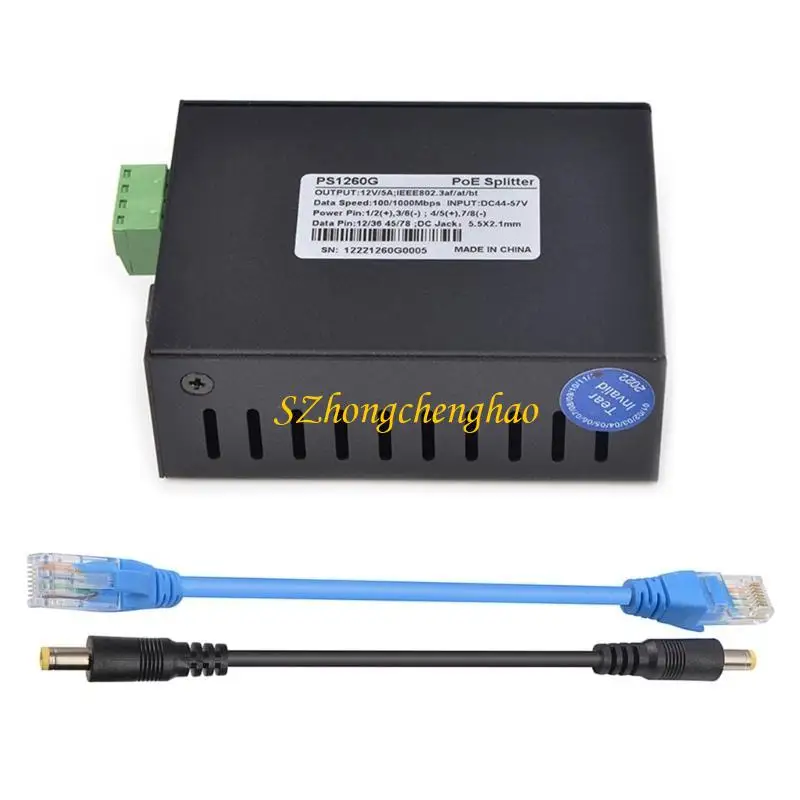 Poe Splitter RJ45 Box Power Box 12V 5A Металлический корпус POE Power Seperator 601D