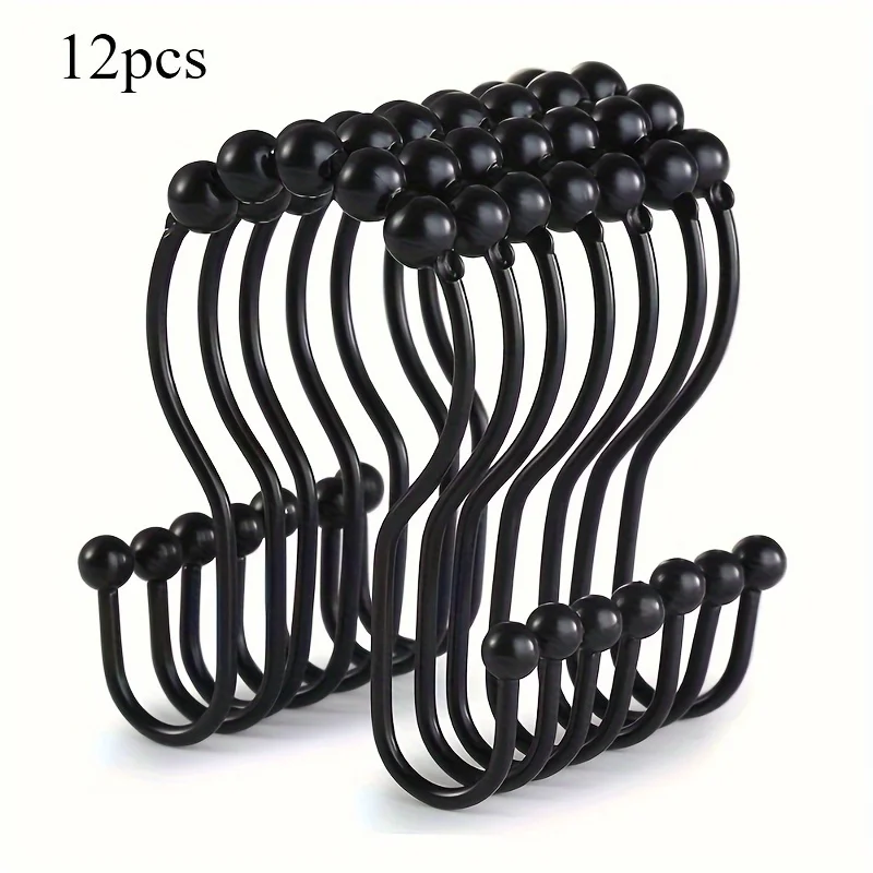 Double ear shower curtain hook Double hook curtain hook Shower curtain hanging ring Shower curtain accessories
