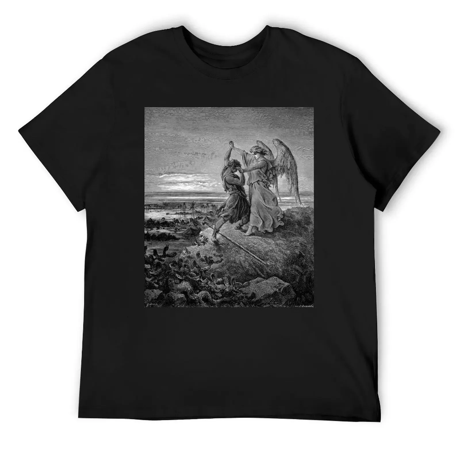 Jacob wrestles with an Angel by Gustav Dore - Vintage Art T-Shirt graphic t shirt vintage Blouse men tshirt