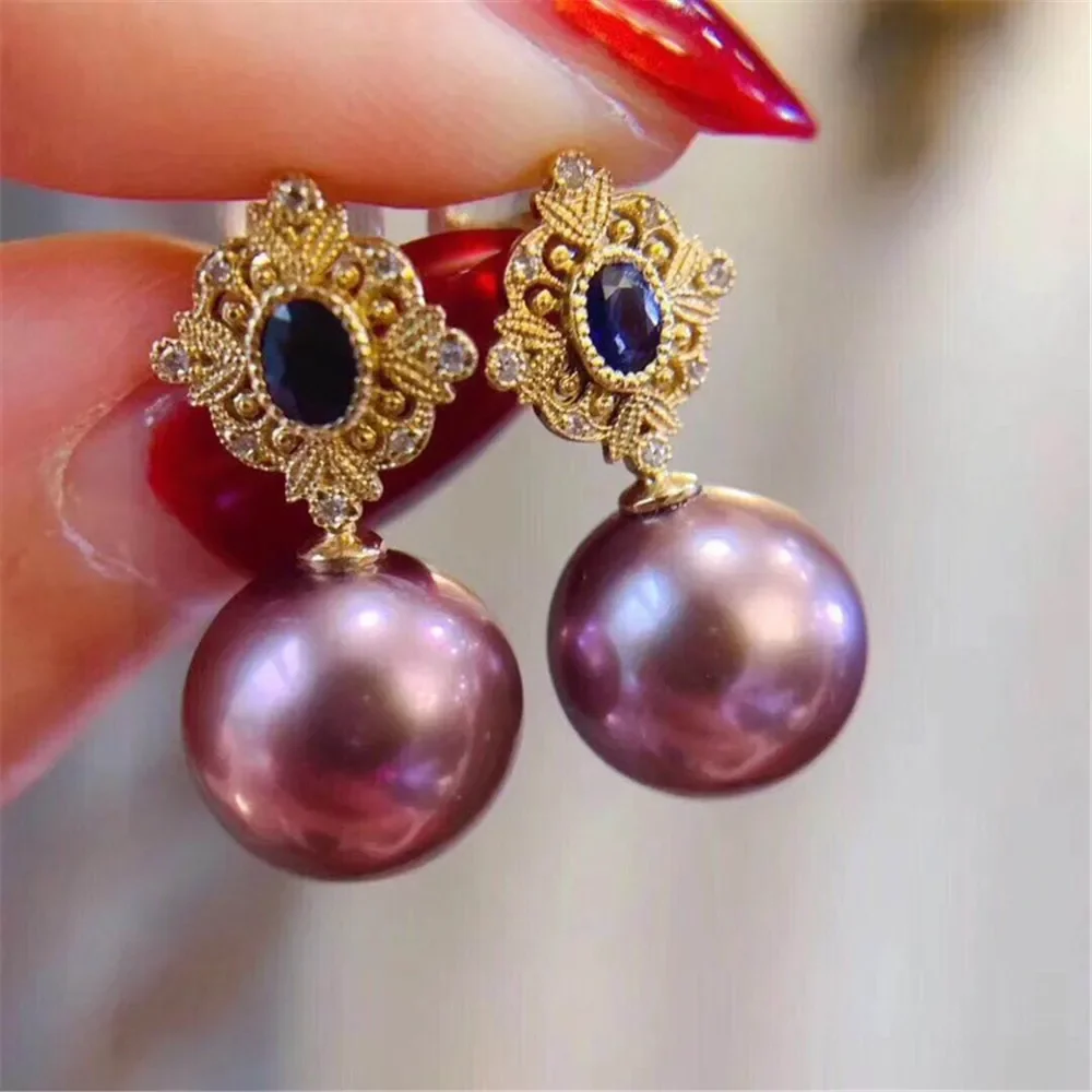 

DIY Pearl Accessories 925 Silver Stud Earrings Empty Holder, Fashionable Balance Pearl Earring Holder, with 8-13mm Beads