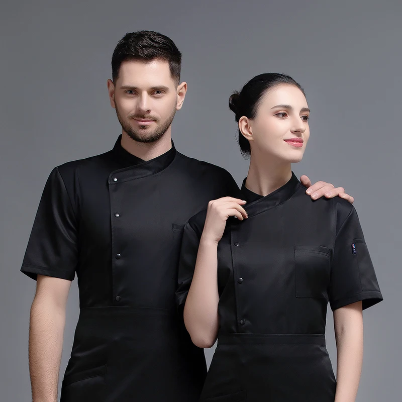 Chef Uniform Mannen Jas Koken Kleding Keuken Shirt Serveerster Food Service Hotel Fast Food Hot Pot Cake Shop Jas Aangepast Logo