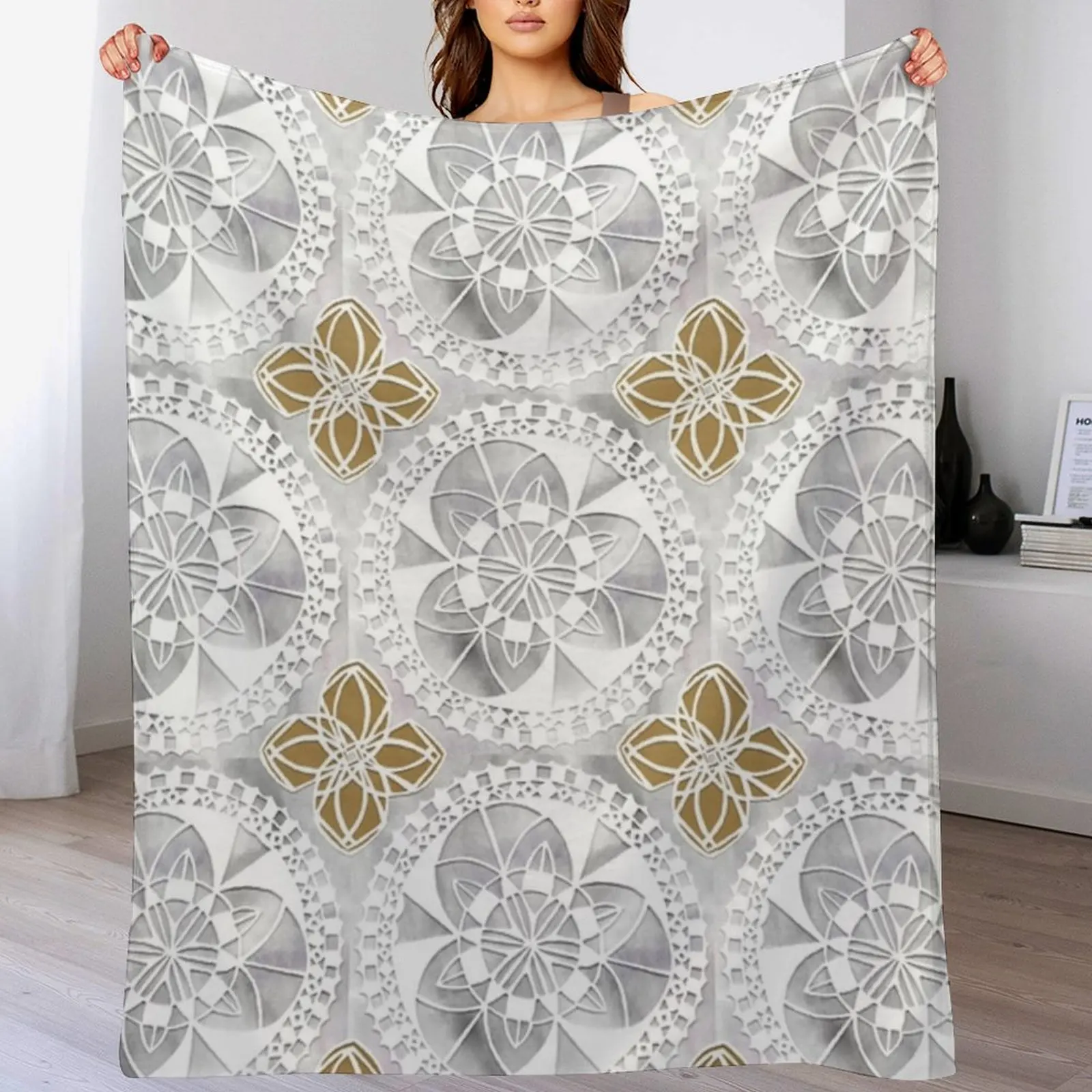 

Decorative Tiles - Grey Throw Blanket Decorative Sofa valentine gift ideas Plaid Extra Large Throw Blankets