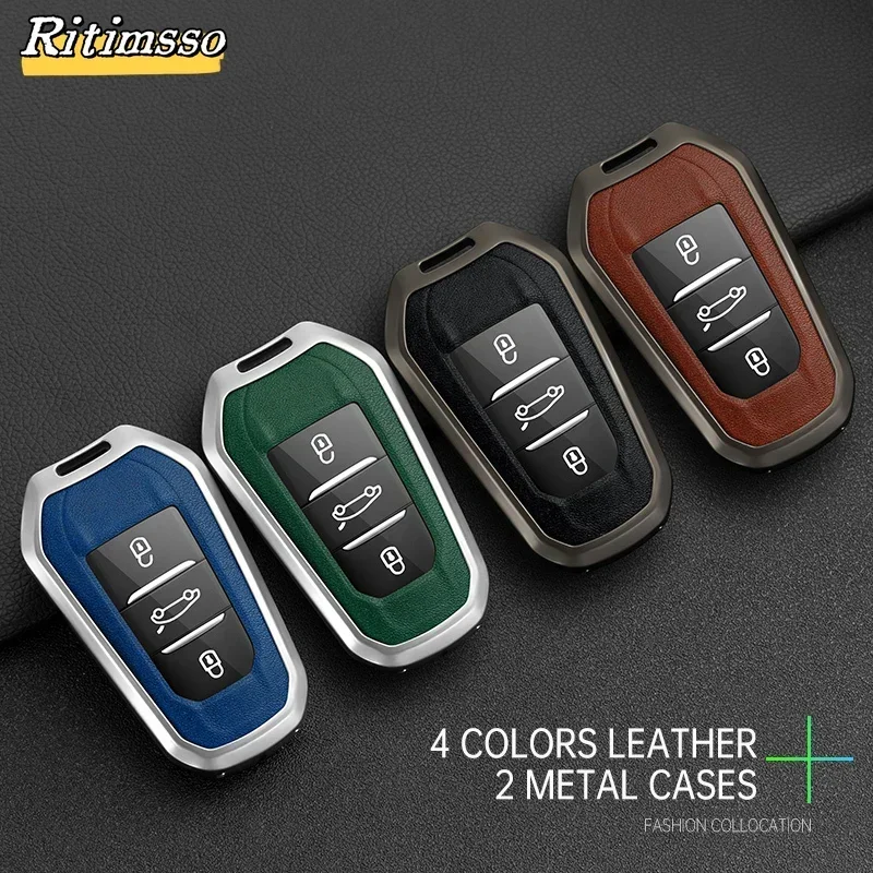 Alloy Car Key Case Cover Shell Fob For Peugeot 308 408 508 2008 3008 4008 5008 Citroen C1 C2 C4 C4L C6 C3-XR Picasso DS3 DS4 DS5