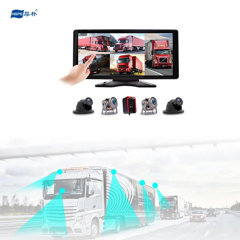 Fornecimento de fábrica 10,36 polegadas 9-36V câmera de backup com vista de 360 graus van RV caminhão BSD DVR