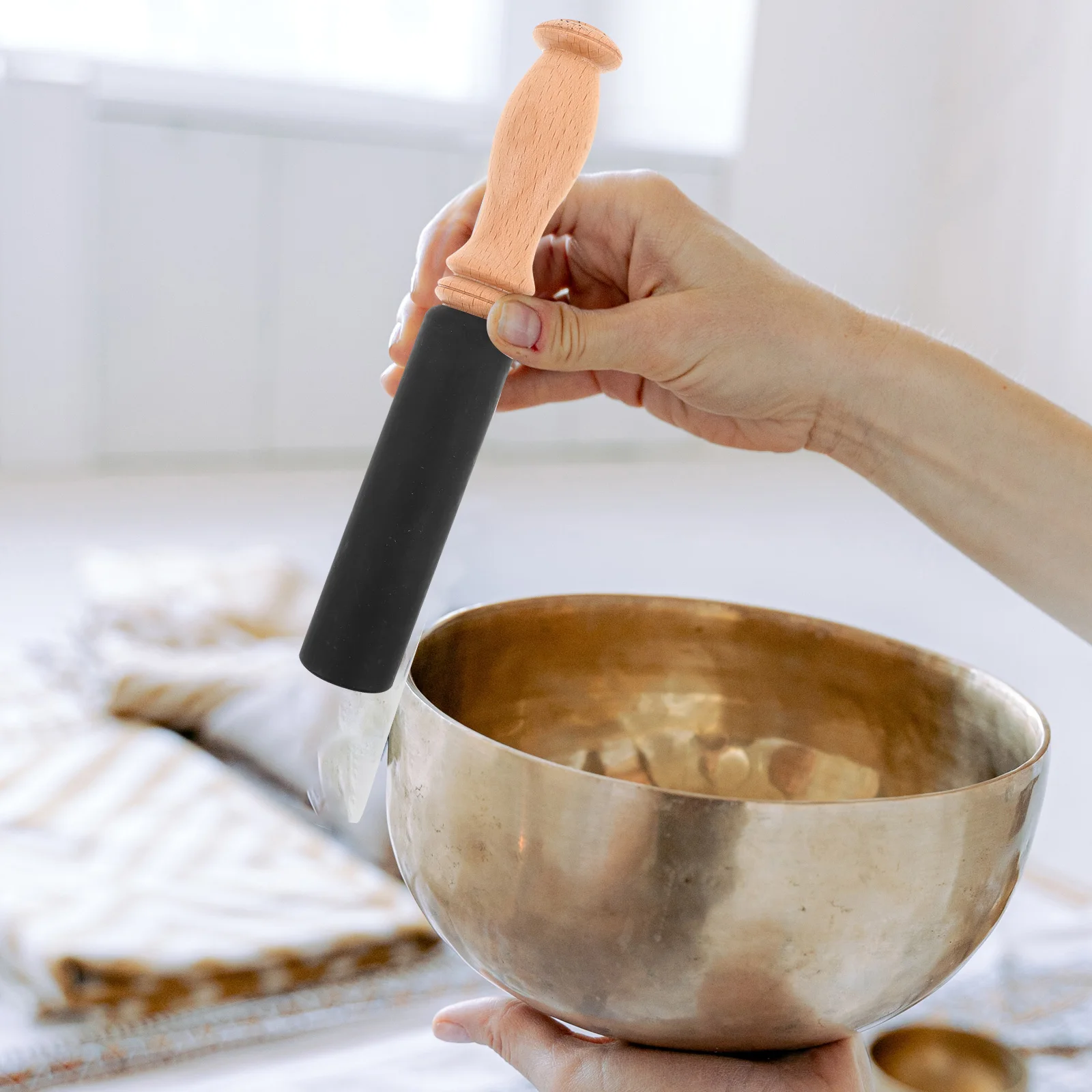 

Tibetan Chanting Bowl Singing Stick Music Handheld Mallet Sound Paddle Meditation