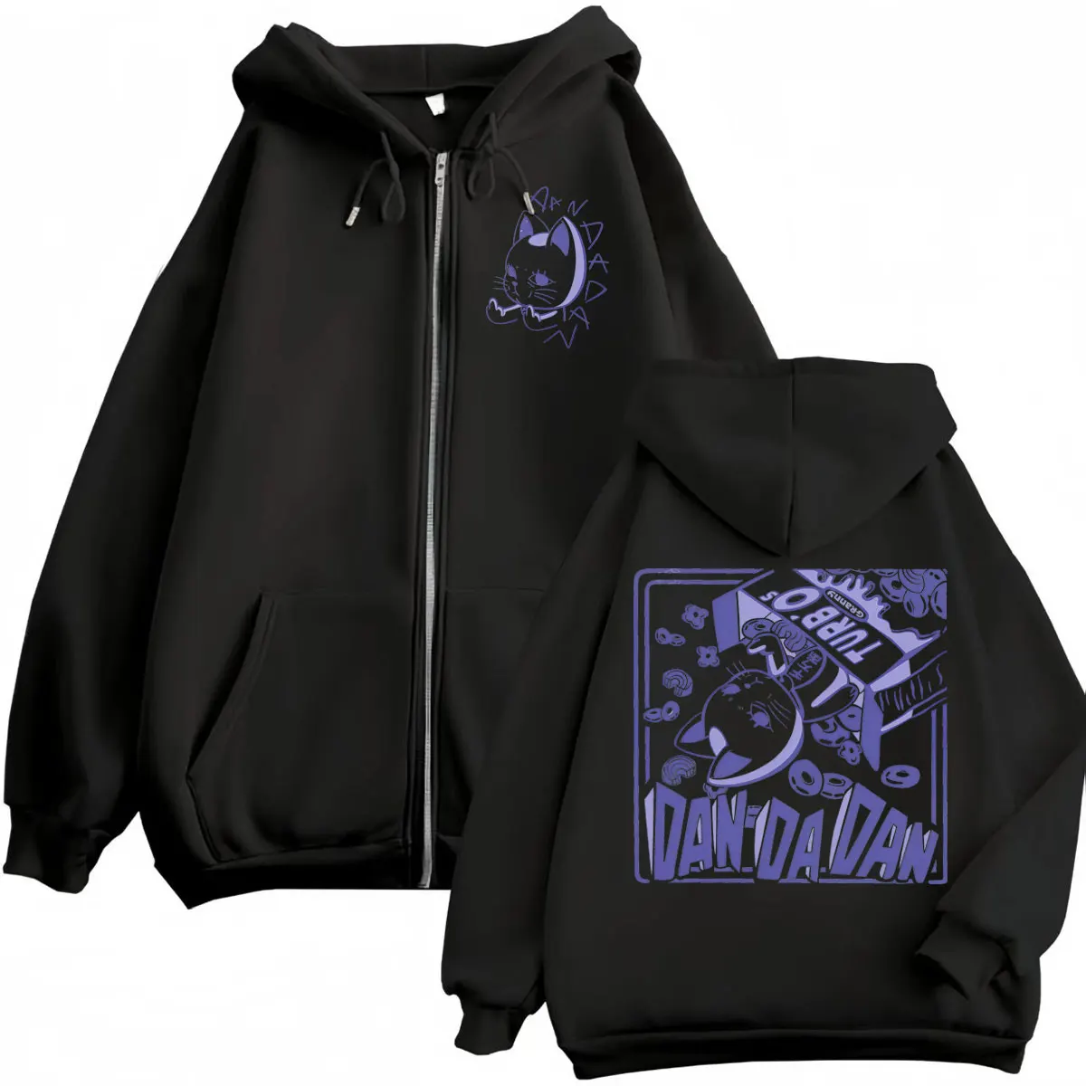 Anime Dandadan Turbo Granny Double Sided Print Zipper Hoodie Japanese Manga Style Zip Up Sweatshirts Men Women Casual Pullovers - Image 2