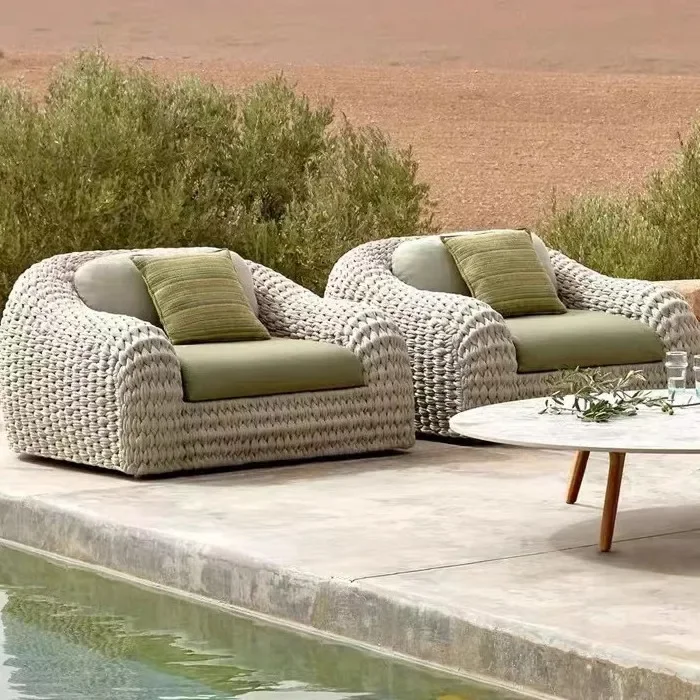 

Leisure All weather Modern outdoor furniture hotel villa Aluminum Frame sectional Patio outdoor garden sofa