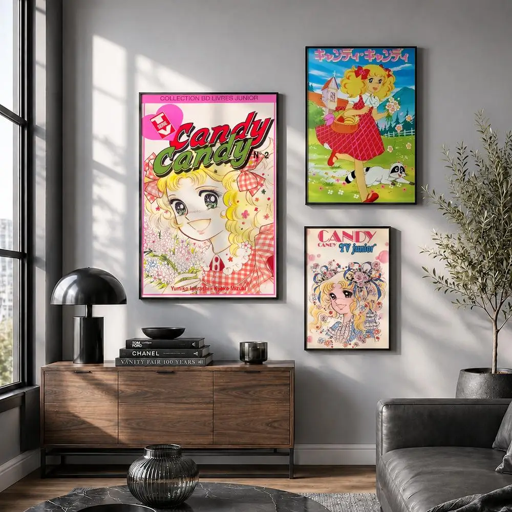 C-Candy C-Candy Cute Poster Peel And Stick Wall Art Print Aesthetic Home Decor For Bedroom Living Room Bar Hallway Easy Apply