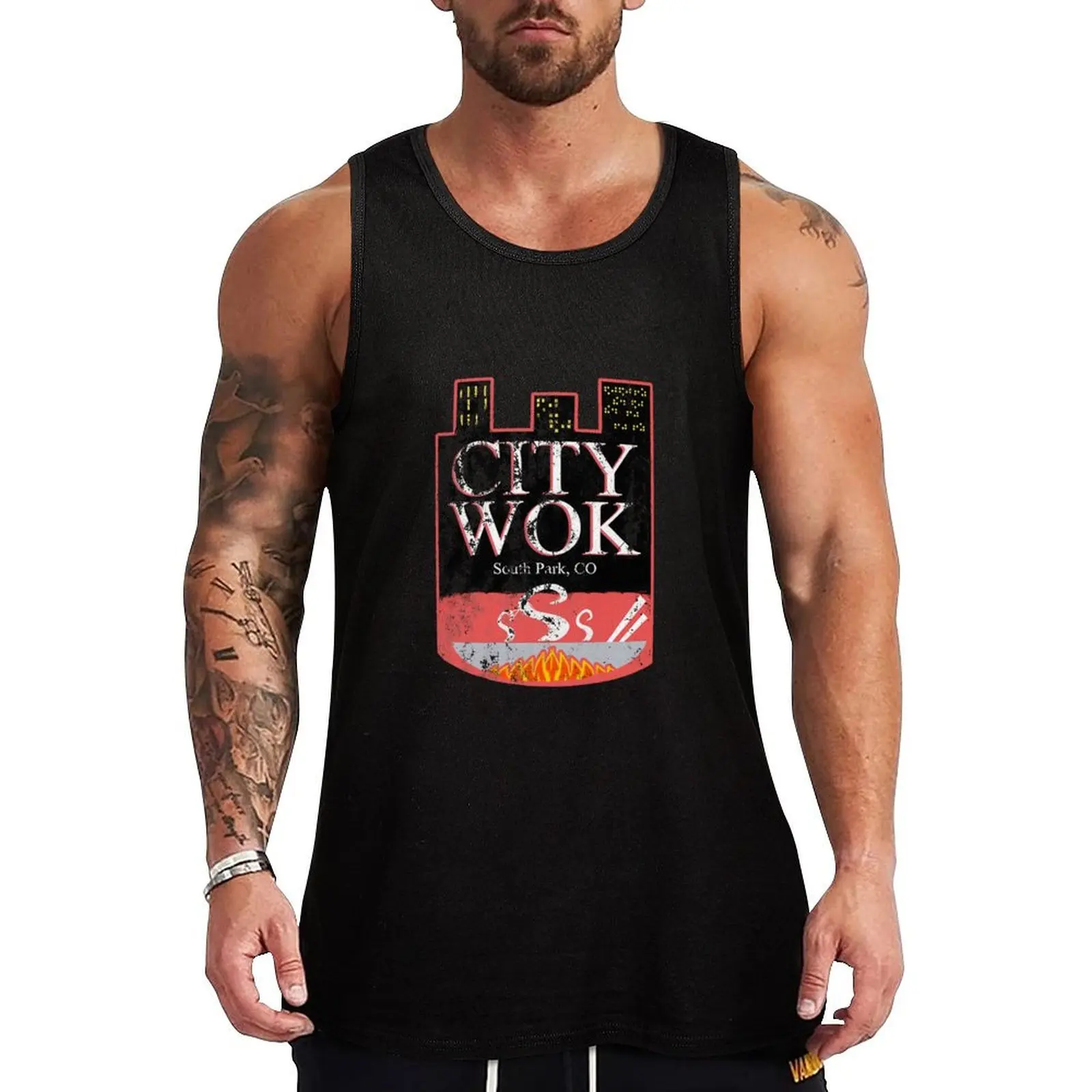 

City Wok, Tank Top Man summer clothes Muscle fit mens clothing