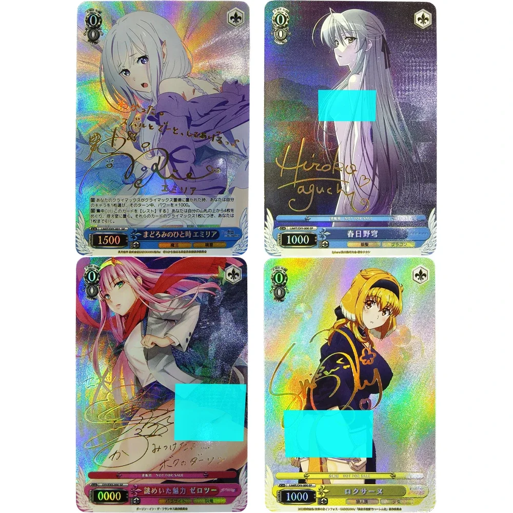 Kasugano Sora Refractive Hot Stamping Flash Card Signature Card Kawaii Emilia Game Anime Collection Card Gifts Toys