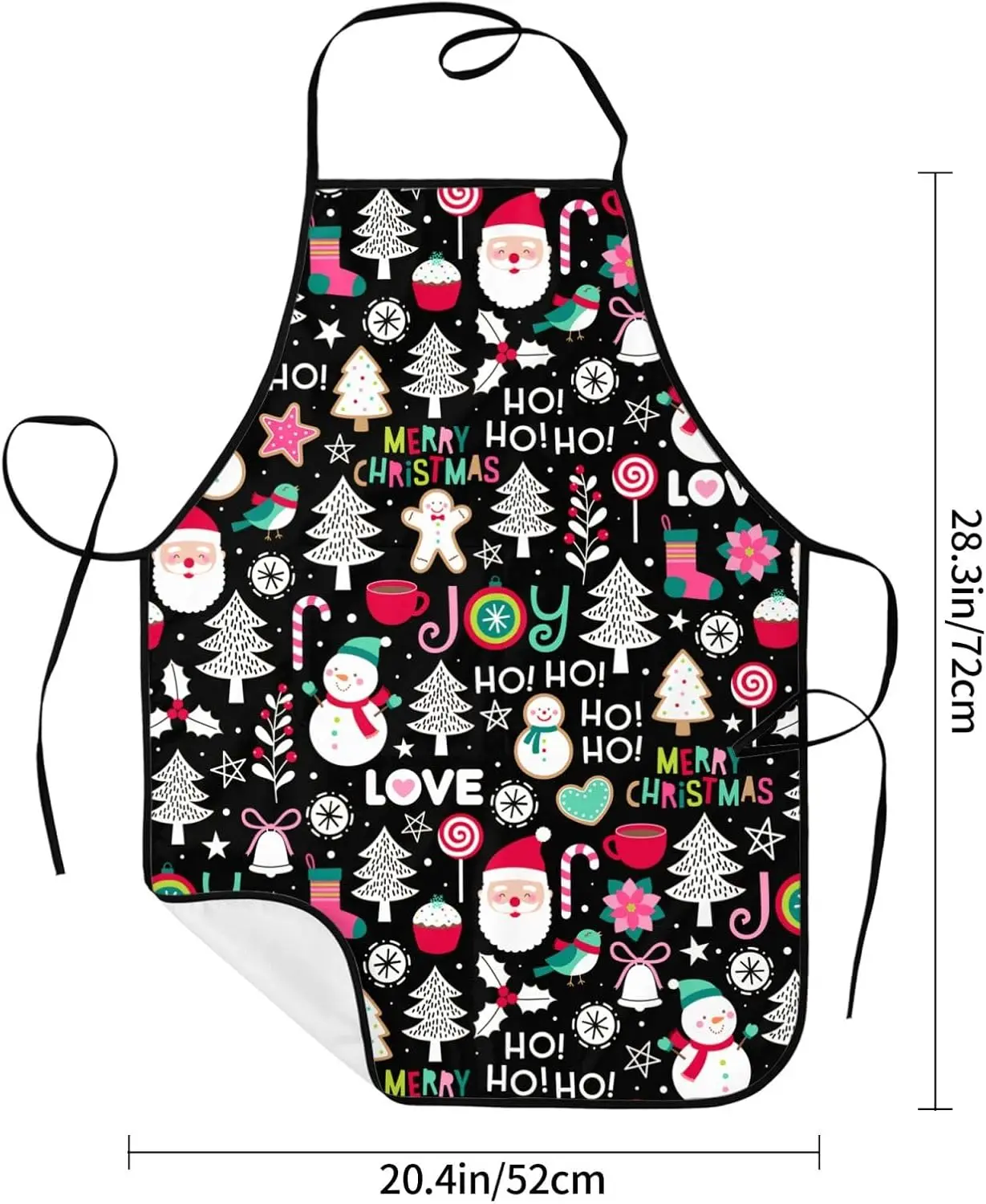 Merry Christmas Apron With Pockets Adjustable New Year Design Chef Aprons For Baking, Cooking, Crafting, Sewing