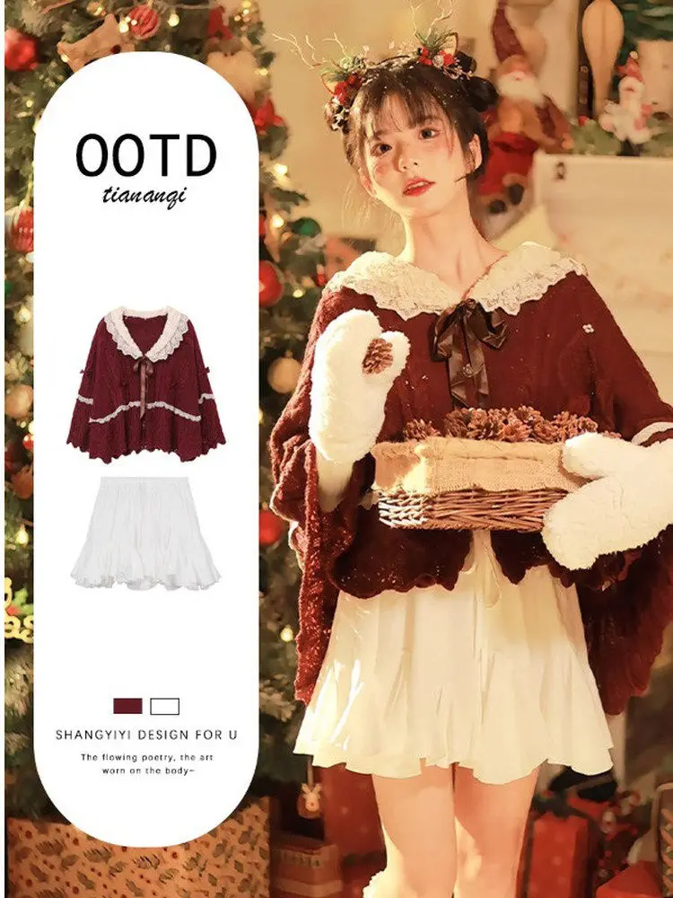 

Милый корейский свитер с принтом «Тет», красный топ, атмосфера, ощущение новогоднего праздника, маленький размер, осень-зима, моя