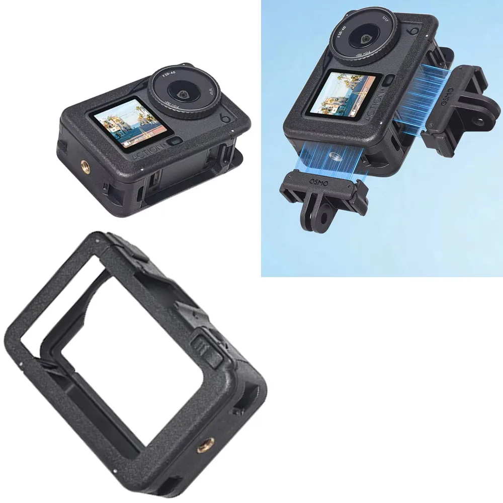 

Magnetic Cage for DJI Action 6 Quick Release Horizontal Vertical Switch Flip-Open Battery Cover for Charging While Shooting