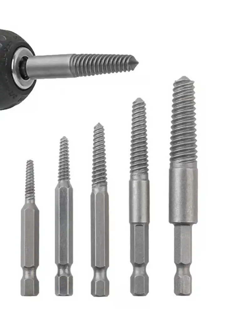 10pc Hexagonal Shank Broken Head Screw Extractor Screw Broken Head Screwdriver for Taking out Electric Drill Tool Set