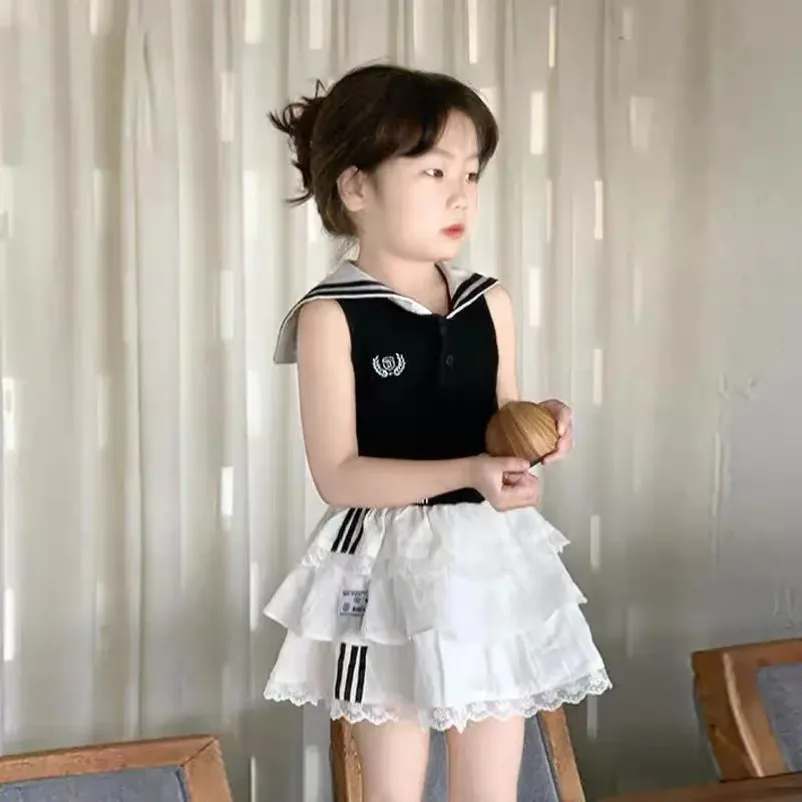 

Новинка 2025: Летние милые комплекты для девочек (футболка + юбка), элегантные костюмы принцессы, размеры 3-8 лет