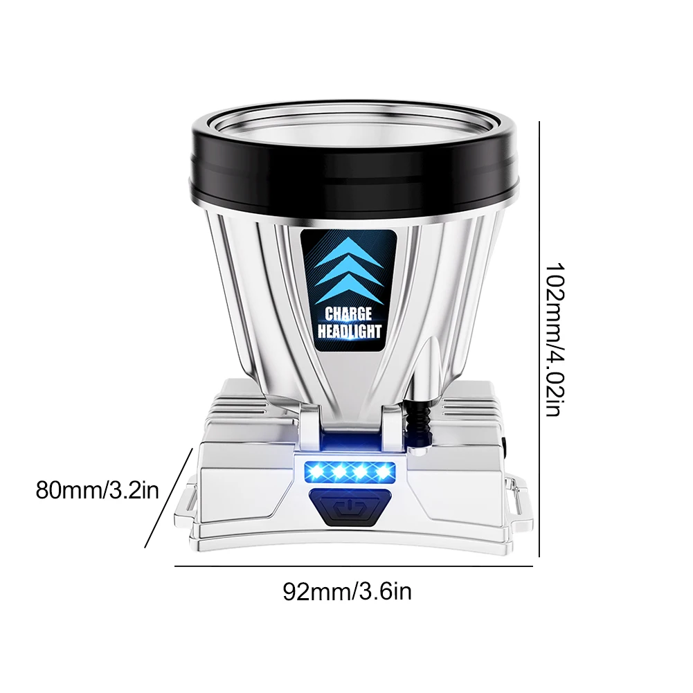Faro LED recargable de largo alcance, lámpara de pesca nocturna montada en la cabeza, Faro de minería para acampar al aire libre, correr y ciclismo
