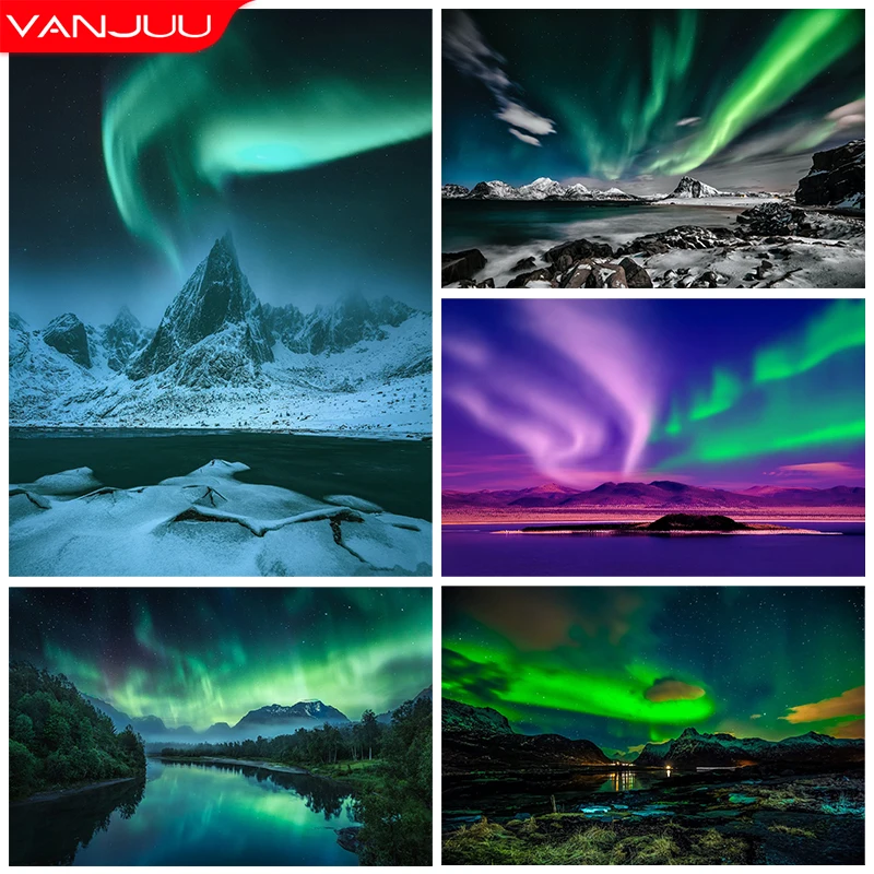 Northern Lights 5D DIY Diamond Painting Kit Wonderland Cross Stitch Diamond Mosaic Full Diamond Embroidery Painting Home Decor