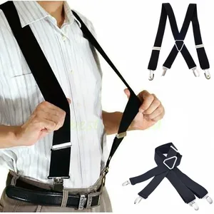 Wide elastic suspenders adjustable for men and women, adult devices, boys, girls, wedding accessories, children, children, 4 clips, 2.5 cm 6 Main Men's Suspendent Sales - №5