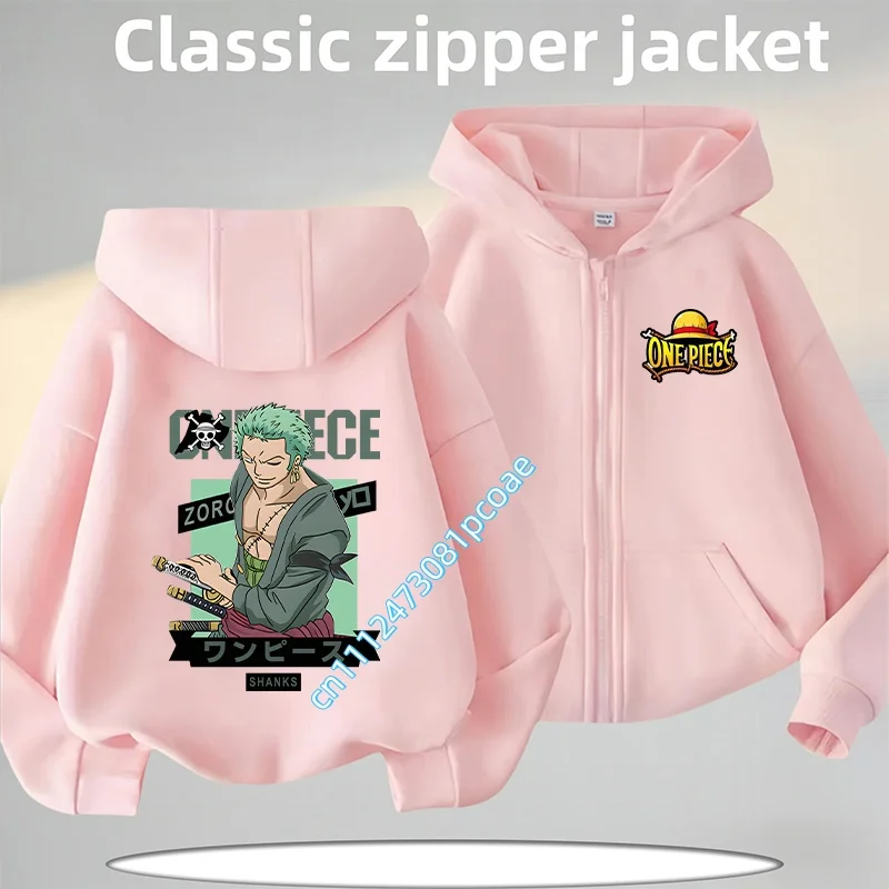 One Piece Kids' Chopper-Print Zip-Up Hoodie (Fall/Winter 2026 Collection) – Casual, Cute, and Perfect for Outdoor Activities.