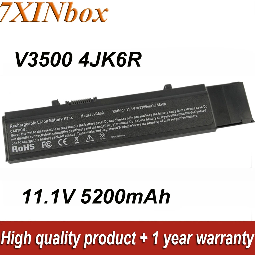 7XINbox 5200mAh 7FJ92 04D3C 4JK6R 11.1V Laptop Battery For DELL Vostro 3400 3500 3700 3400n 3500n 3700n Series V3400 V3500