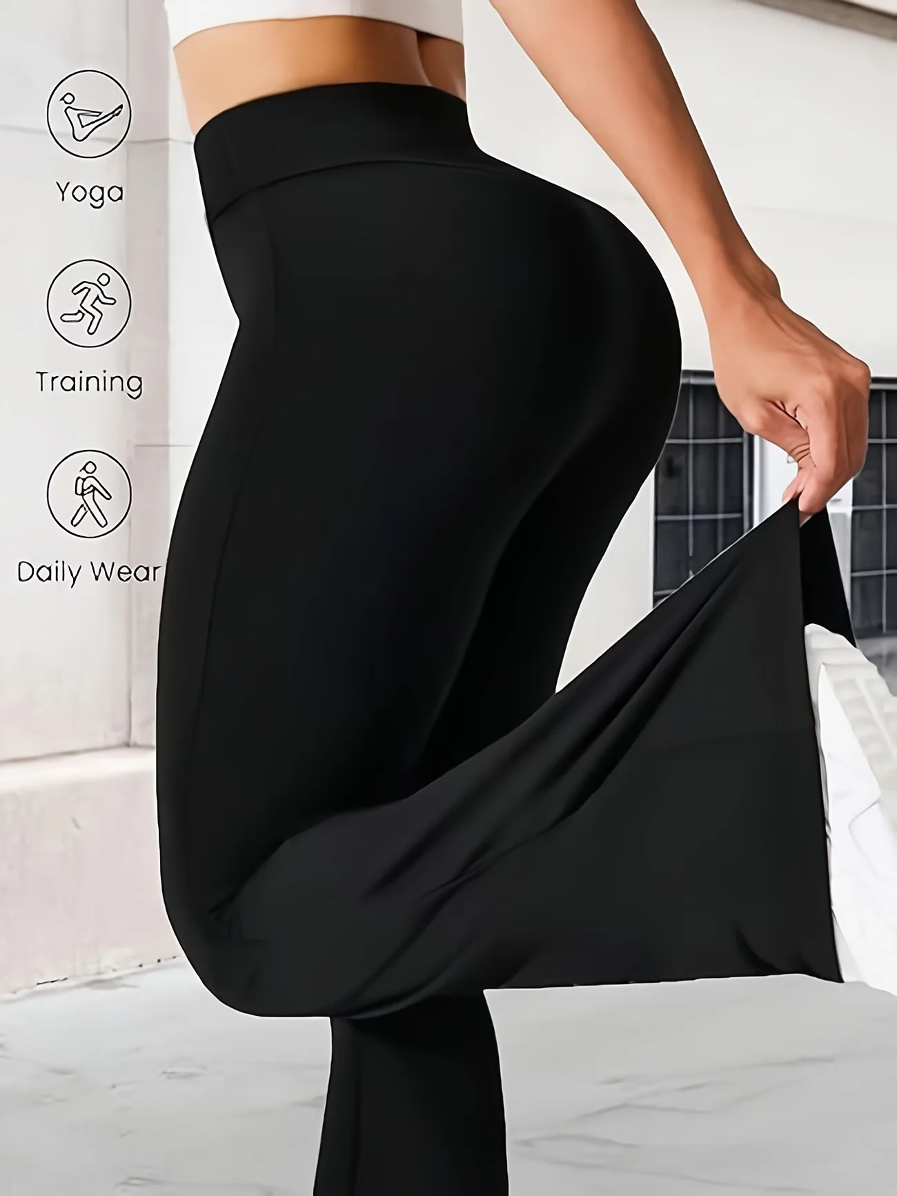 Womens Crossover High Waist Yoga Flared Bootcut Pants Butt Lifting Dance Workout Wide Leg Casual Gym Trousers Plus Size Clothes
