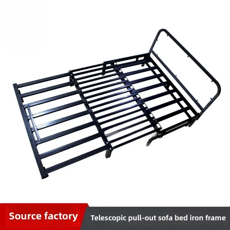 dual-purpose hardware three-section pulling and retractable folding sofa iron hidden bed frame