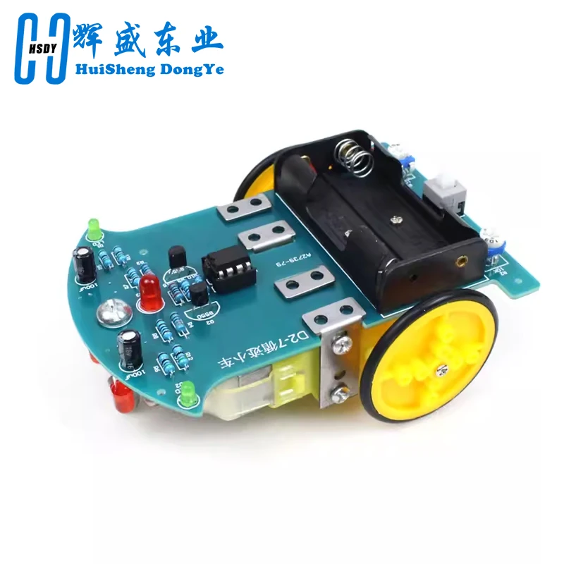 D2-7 Smart Car Project Kits Line Following Robot Intelligent Tracking Car Kit Welding DIY Electronic Parts