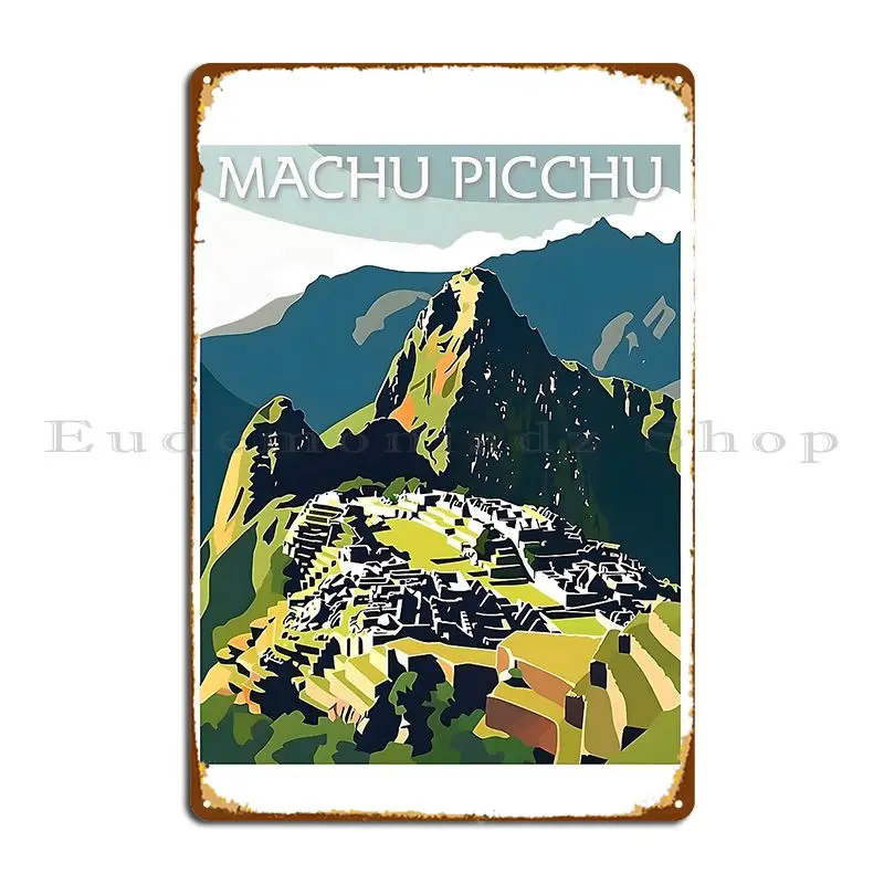 Machu Picchu Vintage Poster Metal Plaque Living Room Kitchen Cave Create Cinema Tin Sign Poster