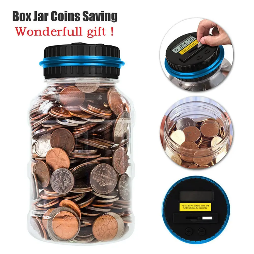 Coin Bank Savings Digital Automatic Coin Counter Large Capacity Electronic Piggy Bank with LCD Display for All Us Coins